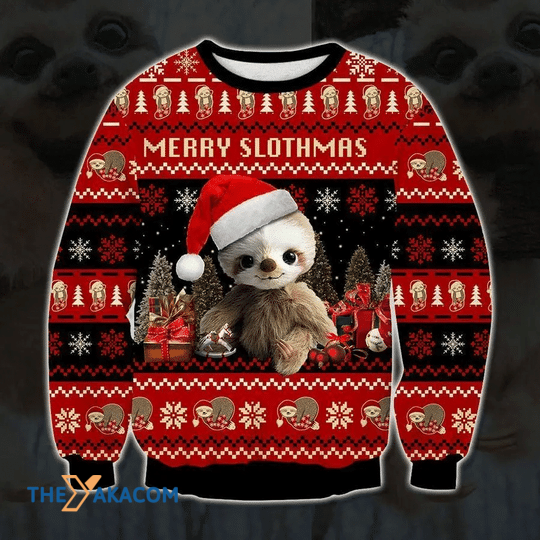 Merry Xmas Baby Sloth So Adorable Gift For Christmas Party Ugly Christmas Sweater