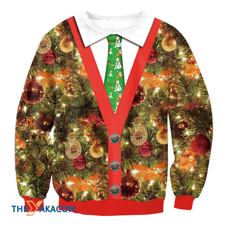 Merry Xmas Cardigan Ornament Print Awesome Gift For Christmas Ugly Christmas Sweater