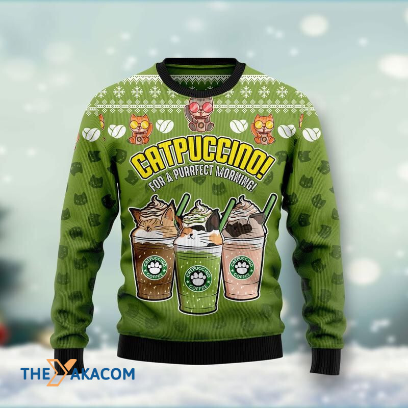 Merry Xmas Cat Coffee For A Perfect Morning Awesome Gift For Christmas Ugly Christmas Sweater Merry Xmas Cat Coffee For A Perfect Morning Awesome Gift For Christmas Ugly Christmas Sweater