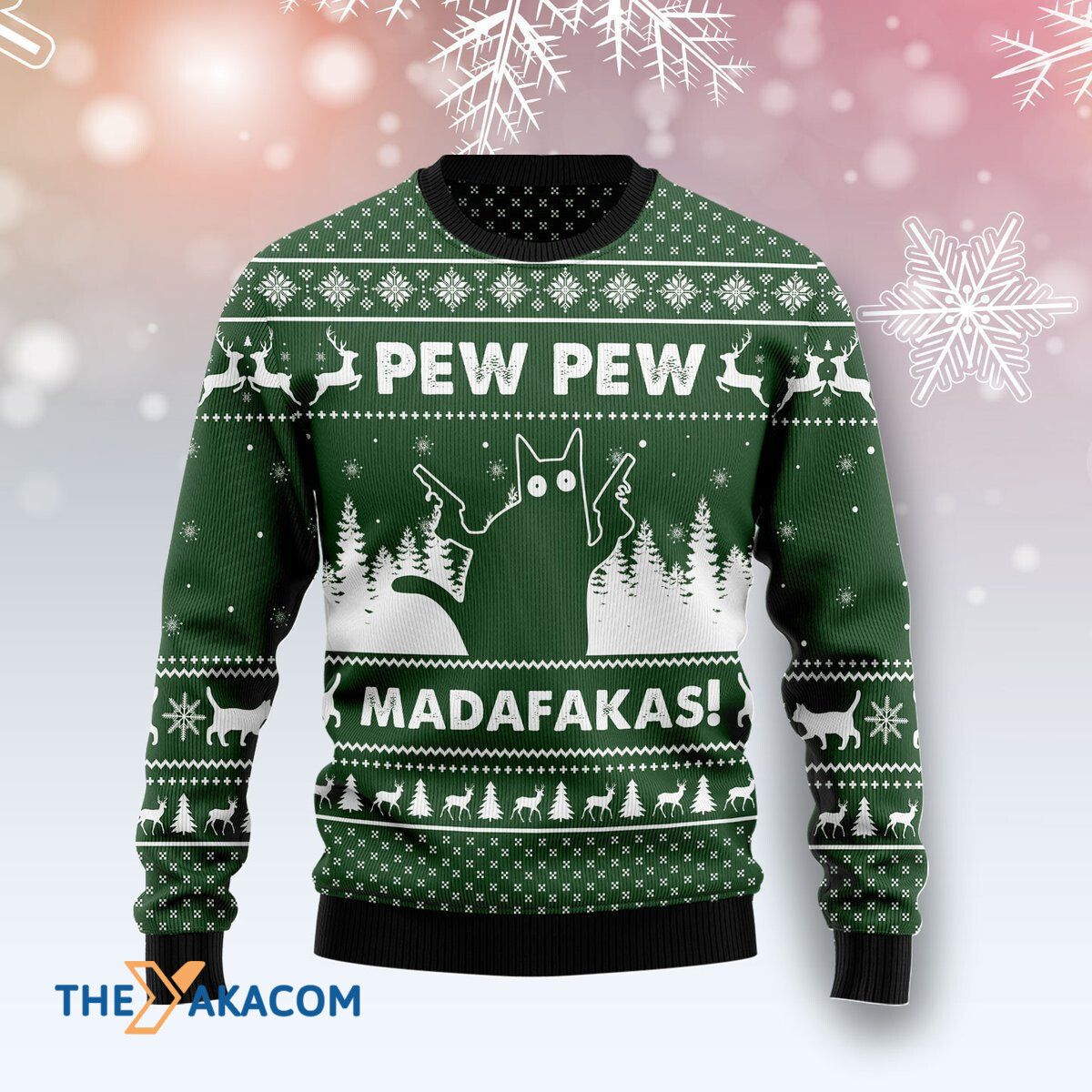 Merry Xmas Cat Pew Pew Madafakas Awesome Gift For Christmas Ugly Christmas Sweater