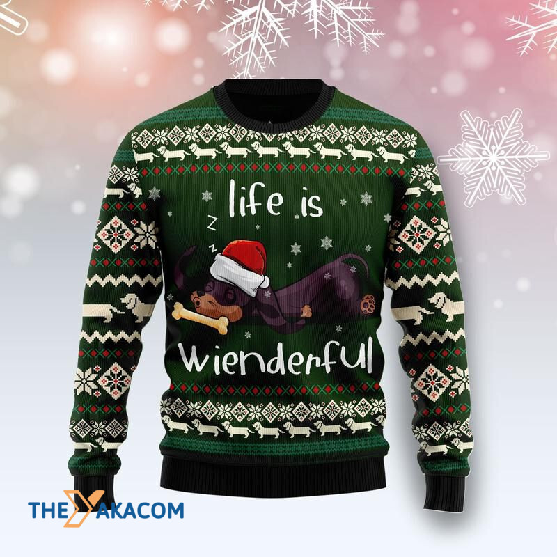 Merry Xmas Dog Lovers Dachshund Life Is Wienderful Awesome Gift For Christmas Ugly Christmas Sweater Merry Xmas Dog Lovers Dachshund Life Is Wienderful Awesome Gift For Christmas Ugly Christmas Sweater