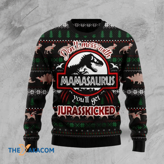 Merry Xmas Don_t Russ With Mamasaurus Gift For Christmas Party Ugly Christmas Sweater