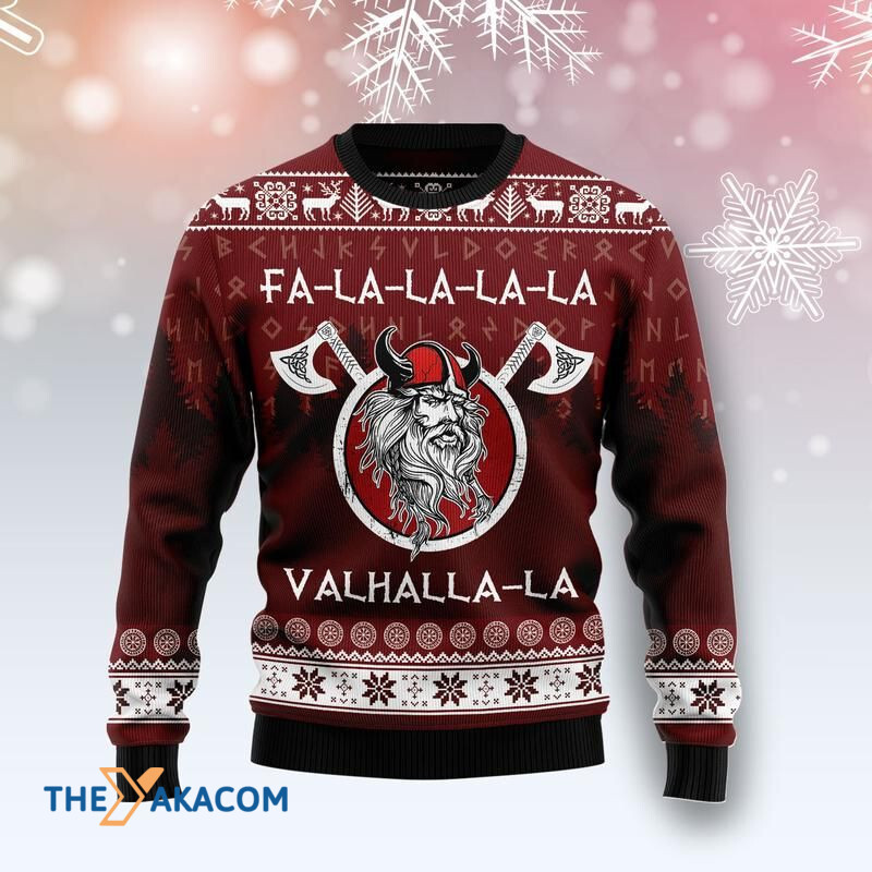 Merry Xmas Fa-la-la-la Valhalla-la Viking Awesome Gift For Christmas Ugly Christmas Sweater Merry Xmas Fa-la-la-la Valhalla-la Viking Awesome Gift For Christmas Ugly Christmas Sweater