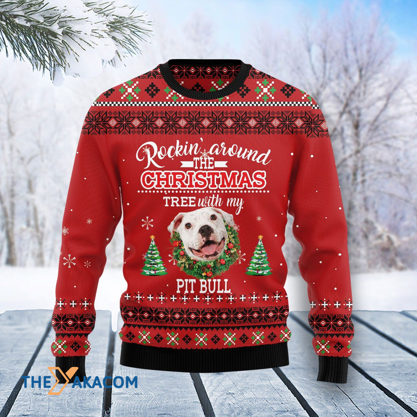 Merry Xmas For Dog Lovers Pit Bull Rockin_ Awesome Gift For Christmas Ugly Christmas Sweater Merry Xmas For Dog Lovers Pit Bull Rockin_ Awesome Gift For Christmas Ugly Christmas Sweater