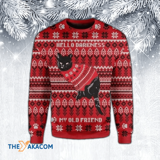 Merry Xmas Funny Black Cat Make Me Warm Gift For Christmas Party Ugly Christmas Sweater