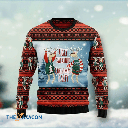 Merry Xmas Funny Reindeer Dancing Gift For Christmas Party Ugly Christmas Sweater