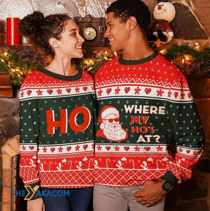 Merry Xmas Funny Santa Claus Where My Ho_s At Awesome Gift For Christmas Ugly Christmas Sweater Merry Xmas Funny Santa Claus Where My Ho_s At Awesome Gift For Christmas Ugly Christmas Sweater