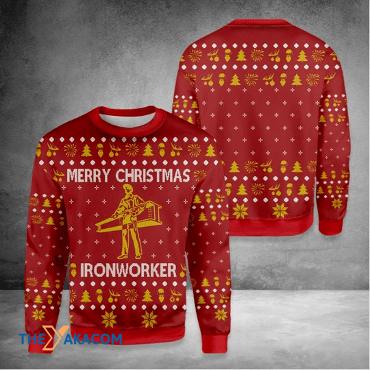 Merry Xmas Gift For Dad Father_s Day Merry Ironworker Red Special Pattern Christmas Sweater Merry Xmas Gift For Dad Father_s Day Merry Ironworker Red Special Pattern Christmas Sweater