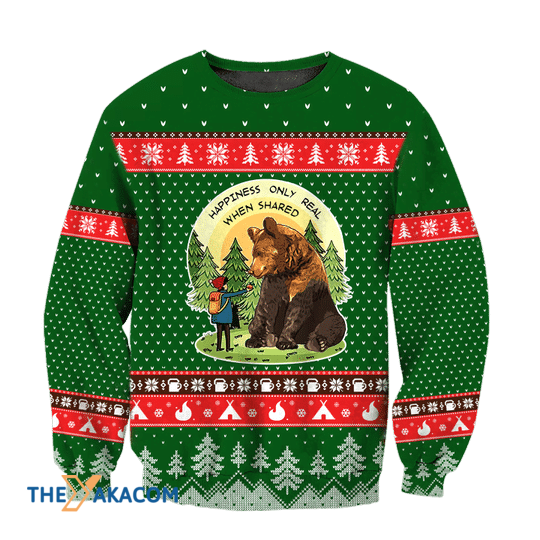 Merry Xmas Green Go Camping Play With Bear Gift For Christmas Party Ugly Christmas Sweater Merry Xmas Green Go Camping Play With Bear Gift For Christmas Party Ugly Christmas Sweater