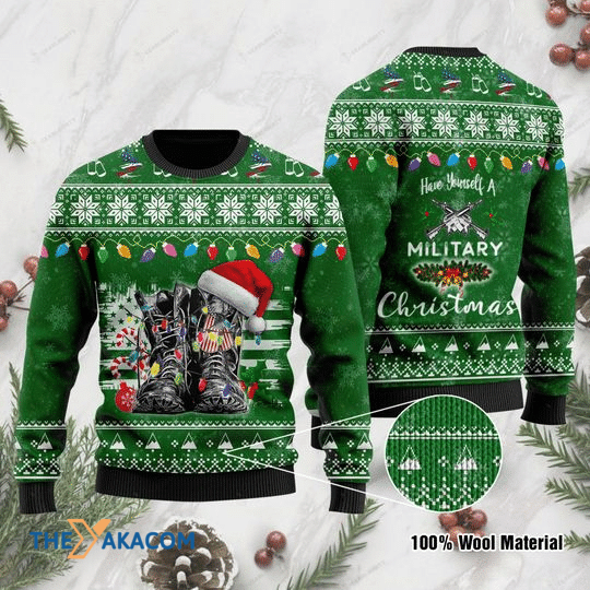 Merry Xmas Green Have Yourself A Military Gift For Christmas Party Ugly Christmas Sweater Merry Xmas Green Have Yourself A Military Gift For Christmas Party Ugly Christmas Sweater