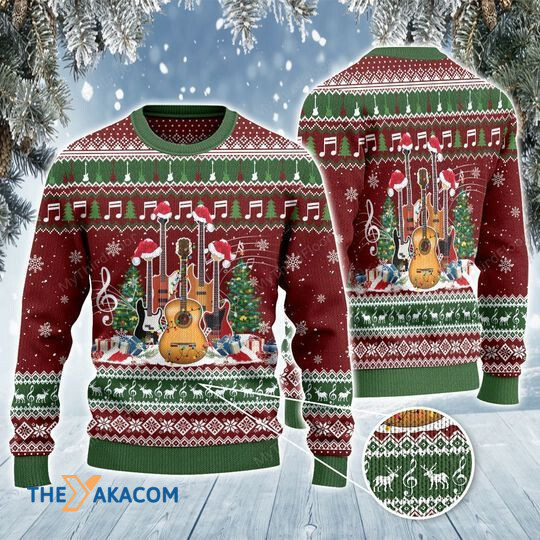 Merry Xmas Guitar Lovers Awesome Gift For Christmas Ugly Christmas Sweater