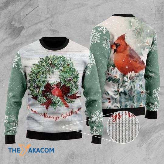 Merry Xmas I Am Always With You Cardinal Bird And Special Pattern Ugly Christmas Sweater