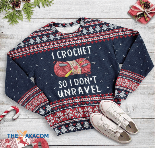 Merry Xmas I Crochet So I Don_t Unravel Sewing Gift For Christmas Party Ugly Christmas Sweater Merry Xmas I Crochet So I Don_t Unravel Sewing Gift For Christmas Party Ugly Christmas Sweater