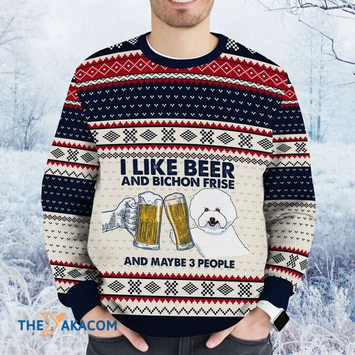 Merry Xmas I Like Beer And Bichon Frise Awesome Gift For Dog Lovers Ugly Christmas Sweater Merry Xmas I Like Beer And Bichon Frise Awesome Gift For Dog Lovers Ugly Christmas Sweater