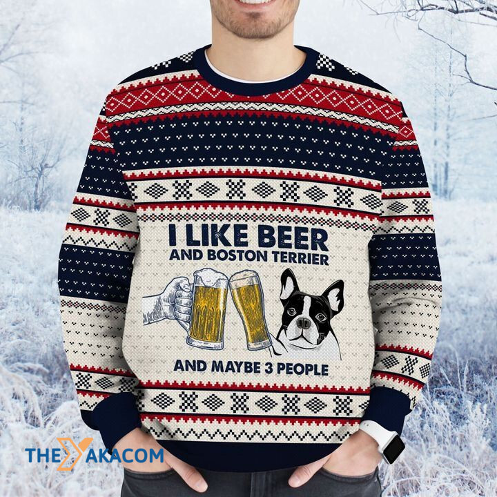 Merry Xmas I Like Beer And Boston Terrier Awesome Gift For Dog Lovers Ugly Christmas Sweater Merry Xmas I Like Beer And Boston Terrier Awesome Gift For Dog Lovers Ugly Christmas Sweater