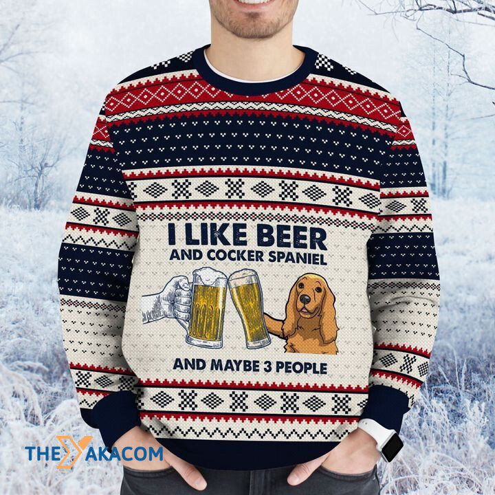Merry Xmas I Like Beer And Cocker Spaniel Awesome Gift For Dog Lovers Ugly Christmas Sweater Merry Xmas I Like Beer And Cocker Spaniel Awesome Gift For Dog Lovers Ugly Christmas Sweater