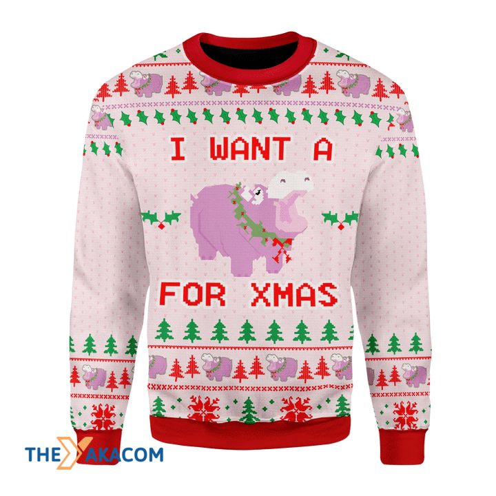 Merry Xmas I Want A Hippopotamus For Xmas Awesome Gift For Christmas Ugly Christmas Sweater Merry Xmas I Want A Hippopotamus For Xmas Awesome Gift For Christmas Ugly Christmas Sweater