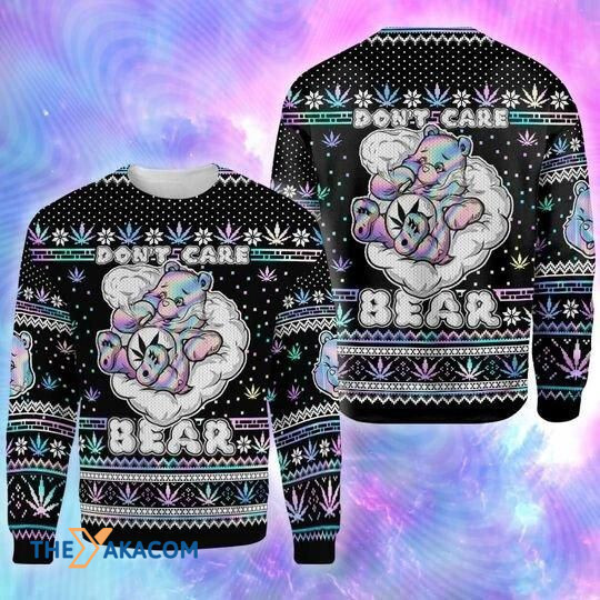 Merry Xmas Lovely Don_t Care Bear Gift For Christmas Party Ugly Christmas Sweater