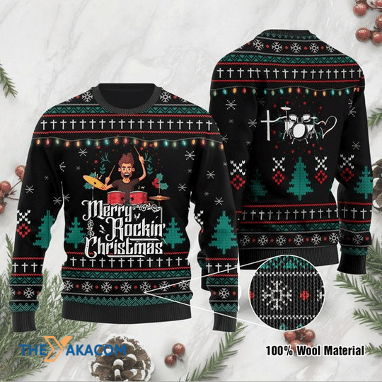 Merry Xmas Merry Rokin_ Gift For Christmas Party Ugly Christmas Sweater