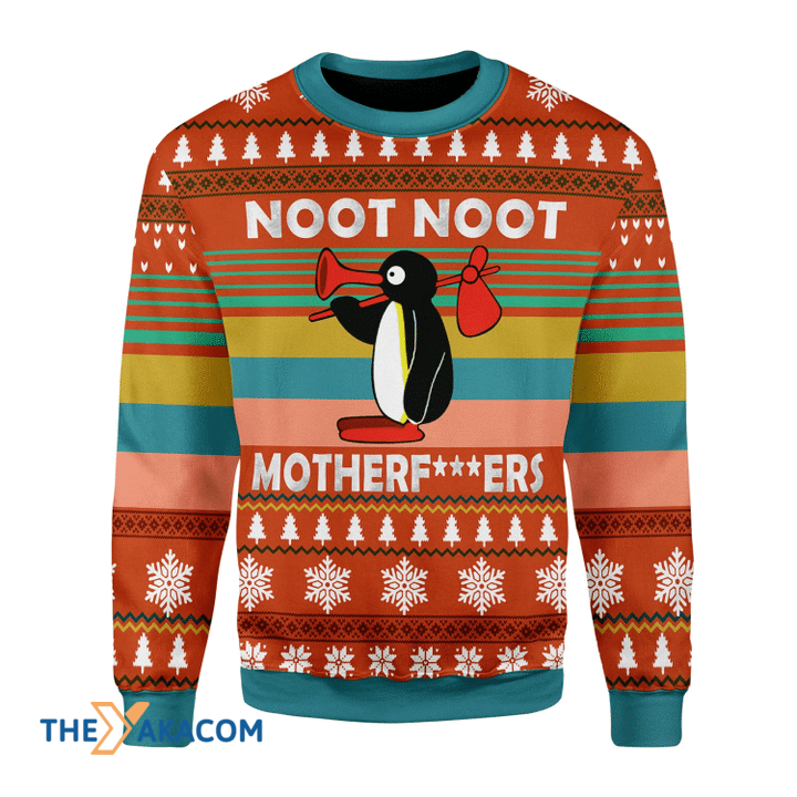 Merry Xmas Noot Noot Motherfkers Awesome Gift For Christmas Ugly Christmas Sweater