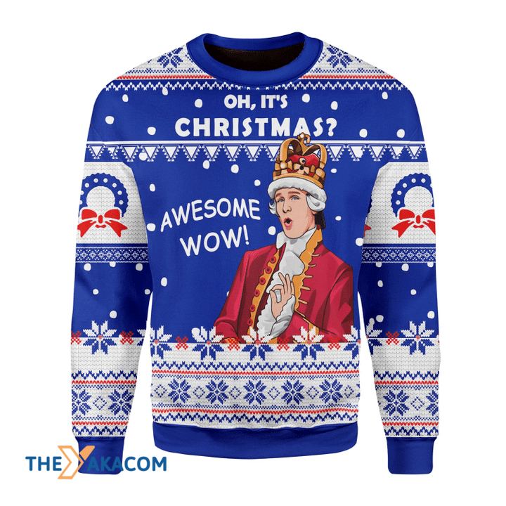 Merry Xmas Oh It_s Christmas Awesome Wow Awesome Gift For Christmas Ugly Christmas Sweater