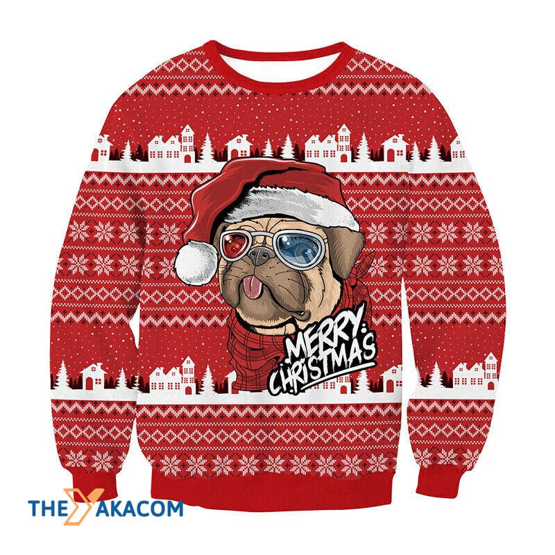 Merry Xmas Pug Ornament Awesome Gift For Christmas Ugly Christmas Sweater