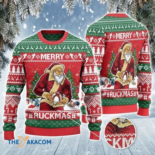 Merry Xmas Rugby Lovers Gift Merry Ruckmas Awesome Gift For Christmas Ugly Christmas Sweater