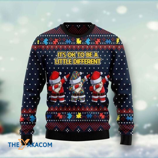 Merry Xmas Santa Claus It_s Ok To Be A Little Different Dabbing Gift For Christmas Party Ugly Christmas Sweater