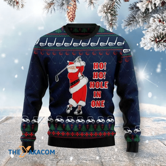Merry Xmas Santa Clause Ho Ho Hole In One Gift For Christmas Party Ugly Christmas Sweater Merry Xmas Santa Clause Ho Ho Hole In One Gift For Christmas Party Ugly Christmas Sweater