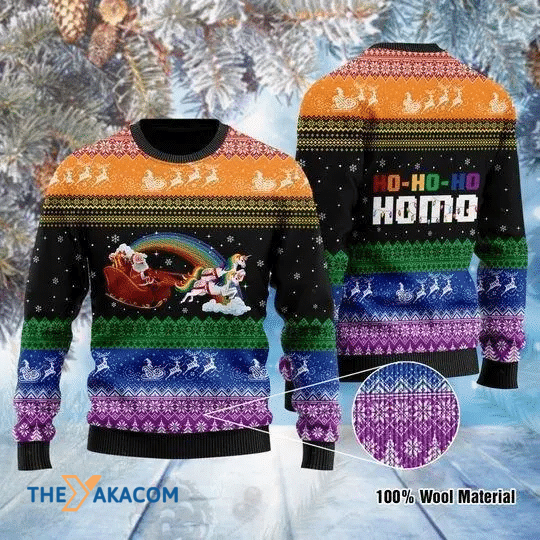 Merry Xmas Santa Clause Ho-Ho-Ho Homo Gay Gift For Christmas Party Ugly Christmas Sweater Merry Xmas Santa Clause Ho-Ho-Ho Homo Gay Gift For Christmas Party Ugly Christmas Sweater