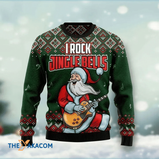 Merry Xmas Santa Clause I Rock Jingle Bells Gift For Christmas Party Ugly Christmas Sweater Merry Xmas Santa Clause I Rock Jingle Bells Gift For Christmas Party Ugly Christmas Sweater