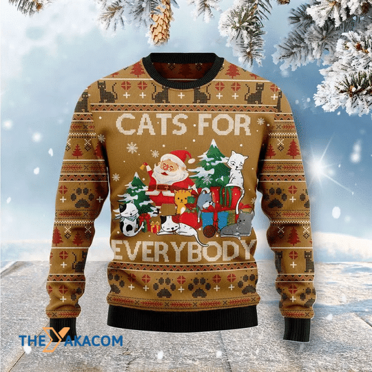 Merry Xmas Santa Clause Says Cats For Everybody Gift For Christmas Party Ugly Christmas Sweater Merry Xmas Santa Clause Says Cats For Everybody Gift For Christmas Party Ugly Christmas Sweater