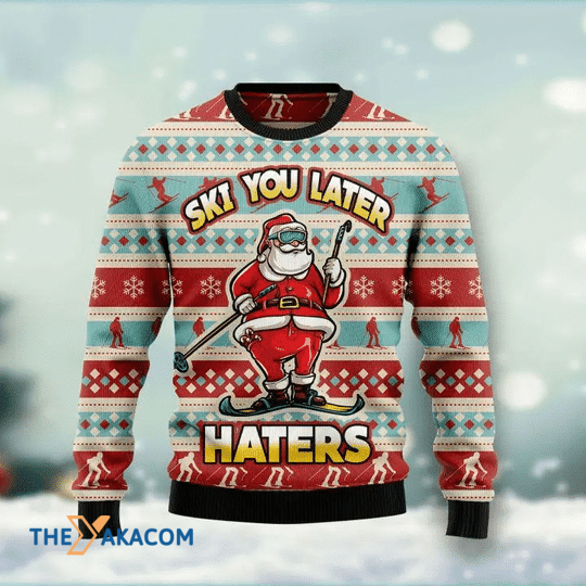Merry Xmas Santa Clause Ski You Later Gift For Christmas Party Ugly Christmas Sweater