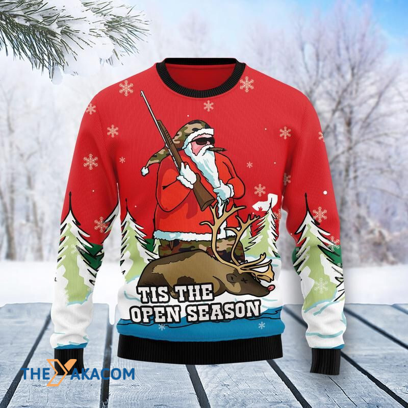 Merry Xmas Santa Hunting Tis The Open Season Awesome Gift For Christmas Ugly Christmas Sweater Merry Xmas Santa Hunting Tis The Open Season Awesome Gift For Christmas Ugly Christmas Sweater