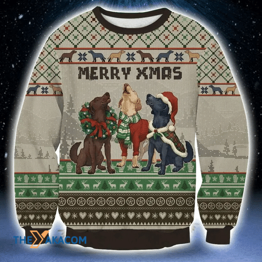 Merry Xmas Sing Christmas With Labrador Friends Gift For Christmas Party Ugly Christmas Sweater Merry Xmas Sing Christmas With Labrador Friends Gift For Christmas Party Ugly Christmas Sweater