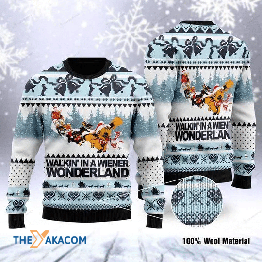 Merry Xmas Walkin_ In A Wiener Wonderland Gift For Christmas Party Ugly Christmas Sweater Merry Xmas Walkin_ In A Wiener Wonderland Gift For Christmas Party Ugly Christmas Sweater