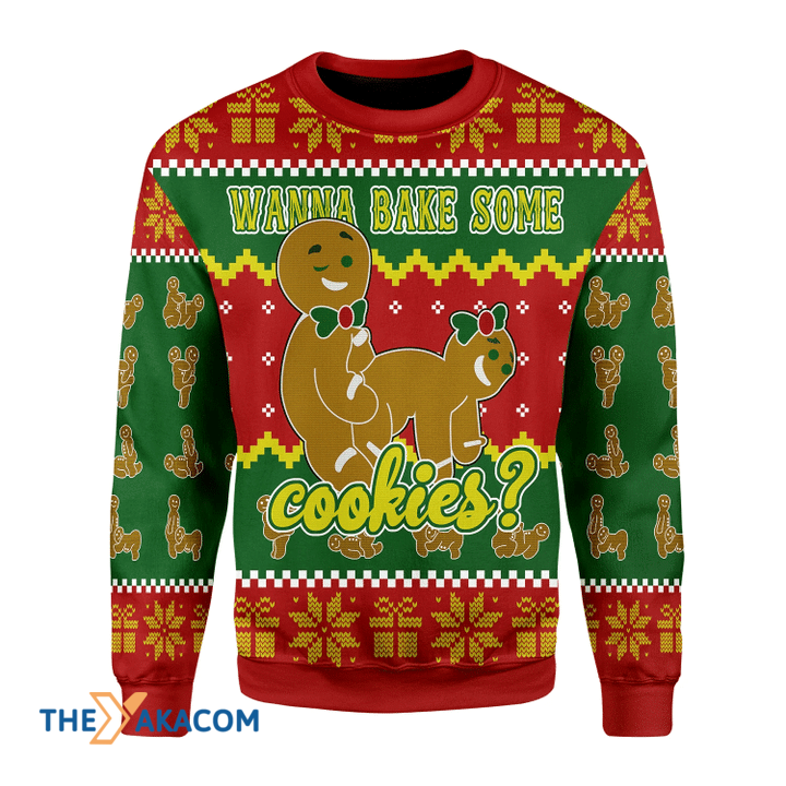 Merry Xmas Wanna Bake Some Cookies Awesome Gift For Christmas Ugly Christmas Sweater