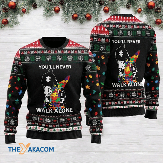 Merry Xmas You_ll Never Walk Alone Father And Son Gift For Christmas Party Ugly Christmas Sweater