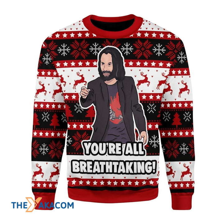 Merry Xmas You_re All Breathtaking Awesome Gift For Christmas Ugly Christmas Sweater
