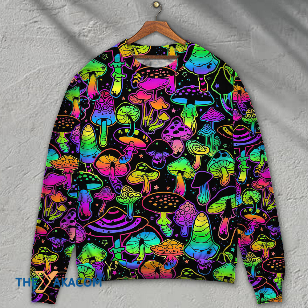 Mushroom Stunning Neon Magic Amazing Style Gift For Lover Ugly Christmas Sweater