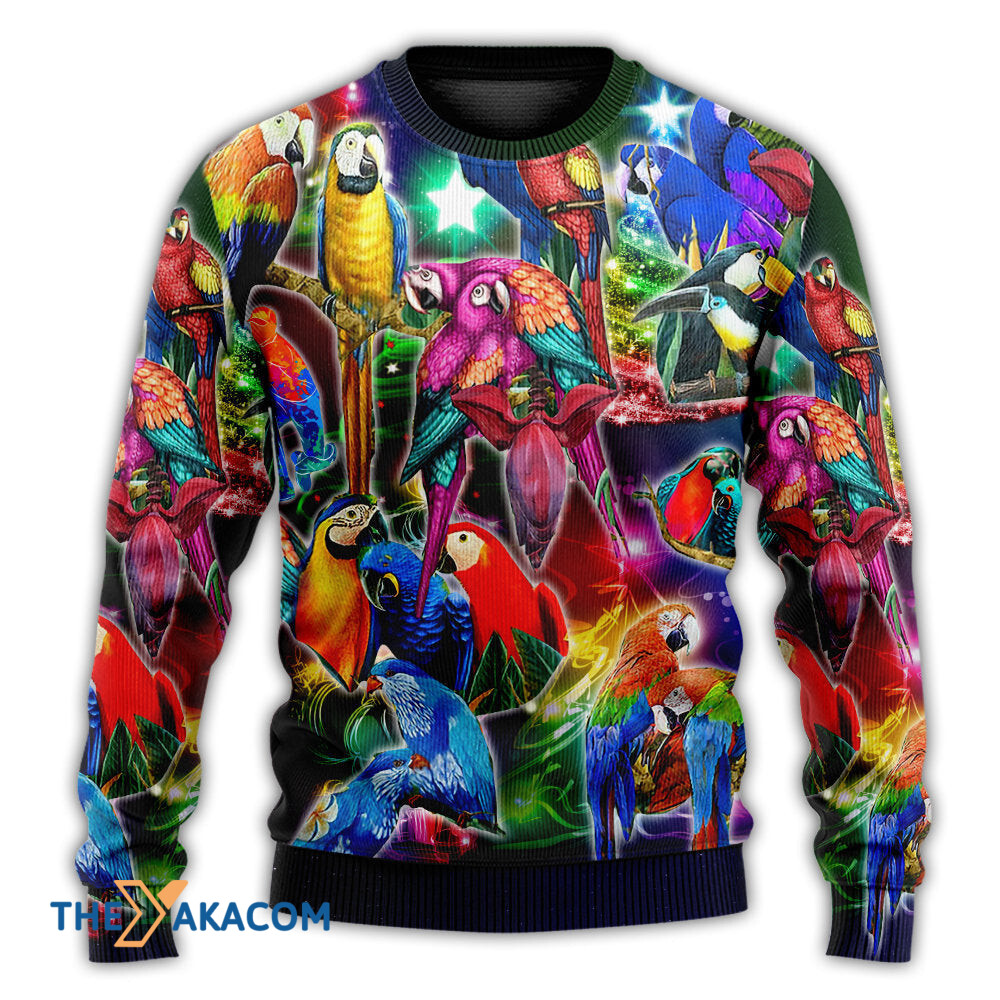 Parrot Tropical Merry Christmas Gift For Lover Ugly Christmas Sweater