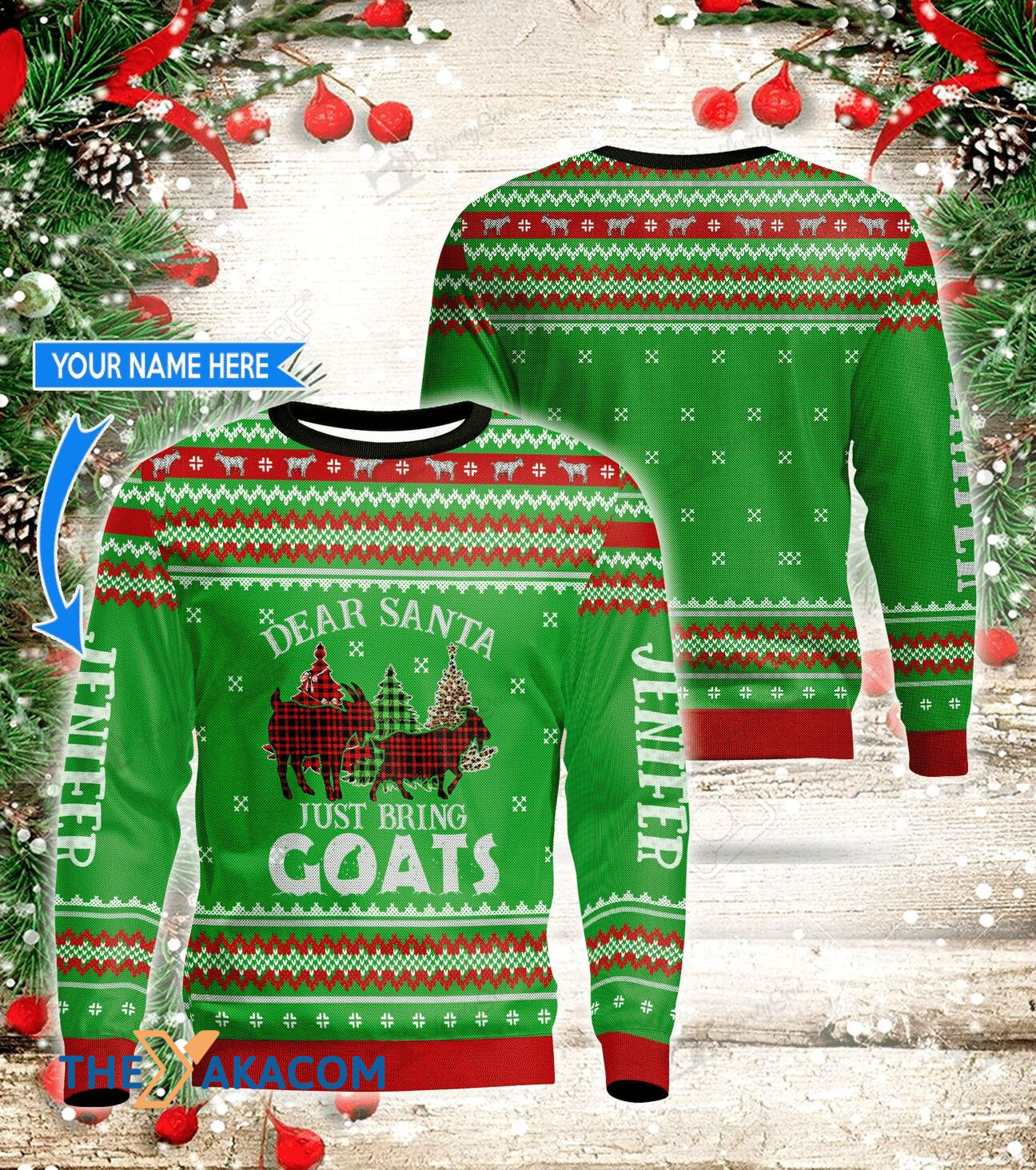 Personalized Christmas A Couple Of Goats Gift For Christmas Ugly Christmas Sweater