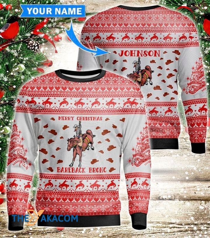 Personalized Christmas Day_s Cowboy Rides Horse Gift For Christmas Ugly Christmas Sweater