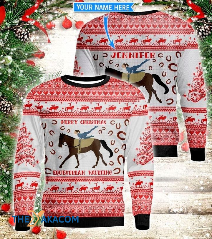 Personalized Christmas Day_s Equestrian Vaulting Gift For Christmas Ugly Christmas Sweater