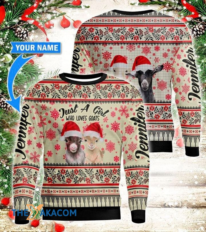 Personalized Christmas Day_s Goats Gift For Christmas Ugly Christmas Sweater