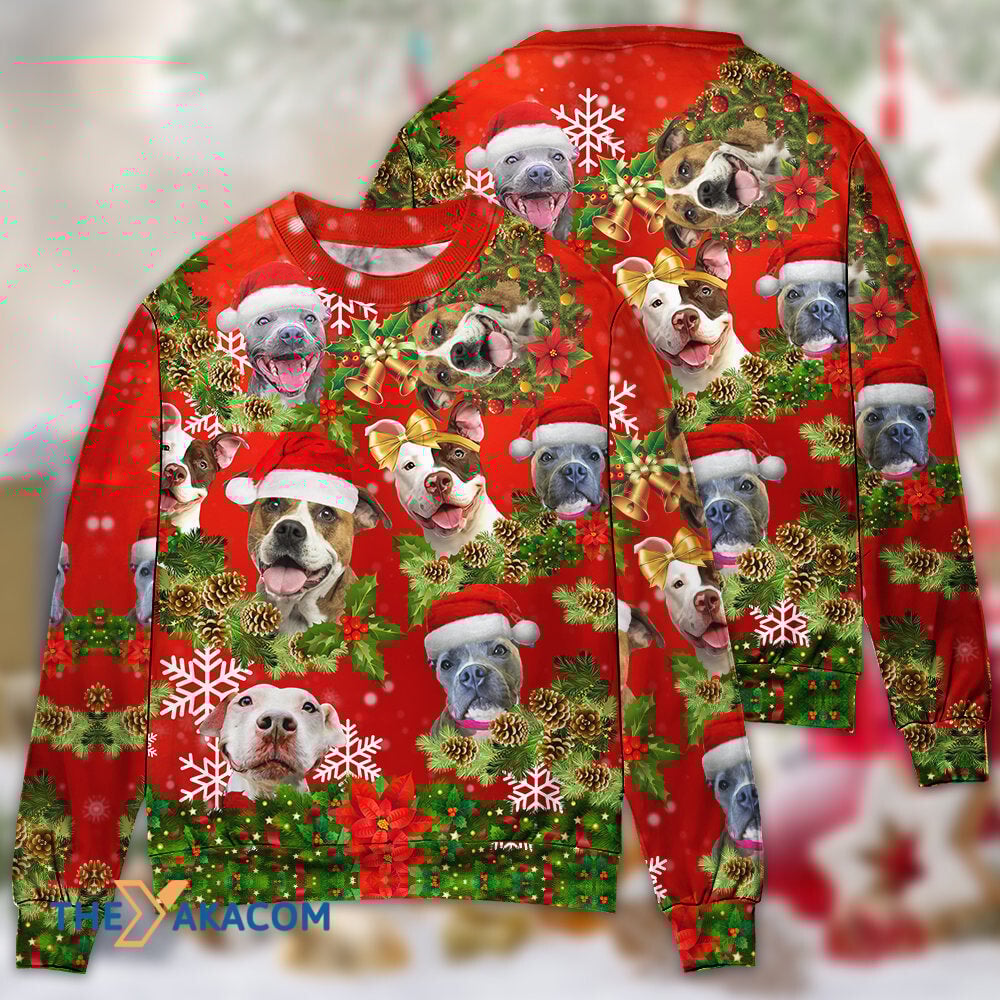 Pitbull Christmas Pitbulls Are Family Gift For Lover Ugly Christmas Sweater