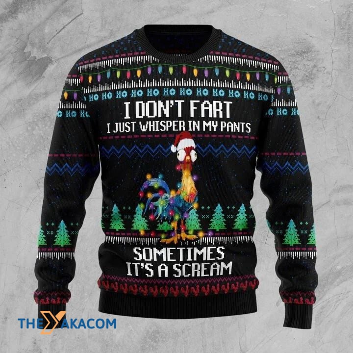 Rooster With Light I Don_t Fart Sometimes It_s A Scream Gift For Christmas Ugly Christmas Sweater Rooster With Light I Don_t Fart Sometimes It_s A Scream Gift For Christmas Ugly Christmas Sweater