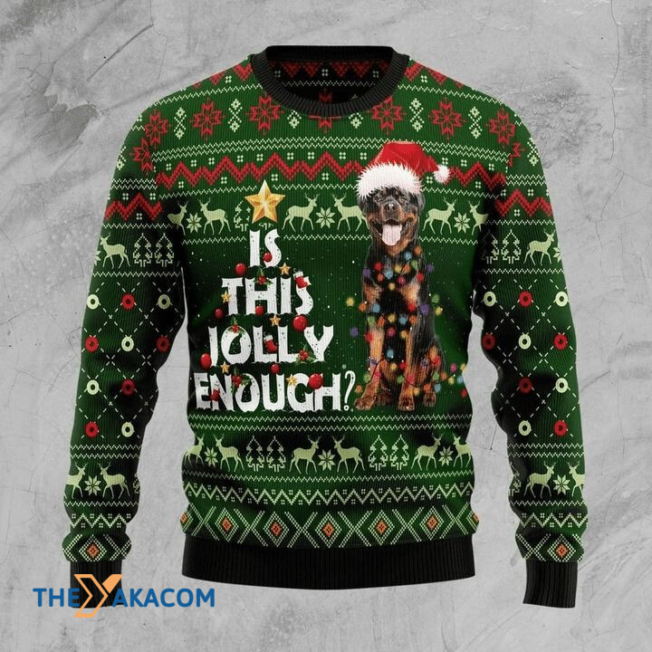 Rottweiler Dog Is This Jolly Enough Gift For Christmas Ugly Christmas Sweater