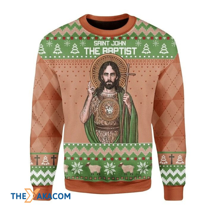Saint John The Baptist Gift For Christmas Ugly Christmas Sweater