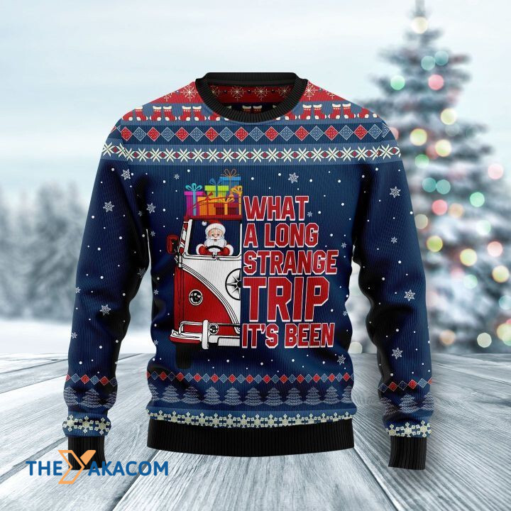 Santa Claus Drive Bus What A Long Strange Trip It_s Been Gift For Christmas Ugly Christmas Sweater Santa Claus Drive Bus What A Long Strange Trip It_s Been Gift For Christmas Ugly Christmas Sweater